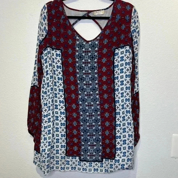 Altar'd StateTop Tunic size Large RedWhiteBlue Gypsy - Picture 1 of 5
